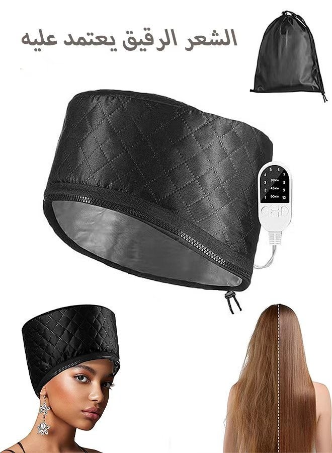 Natural Hair Home Use Thermal Heat Cap,  Deep Conditioning w/10-level Heats Up Quickly 3 Timer Settings Steamer Cap for Black Hair Deep Conditioner Hot Hair Oil - Image 1