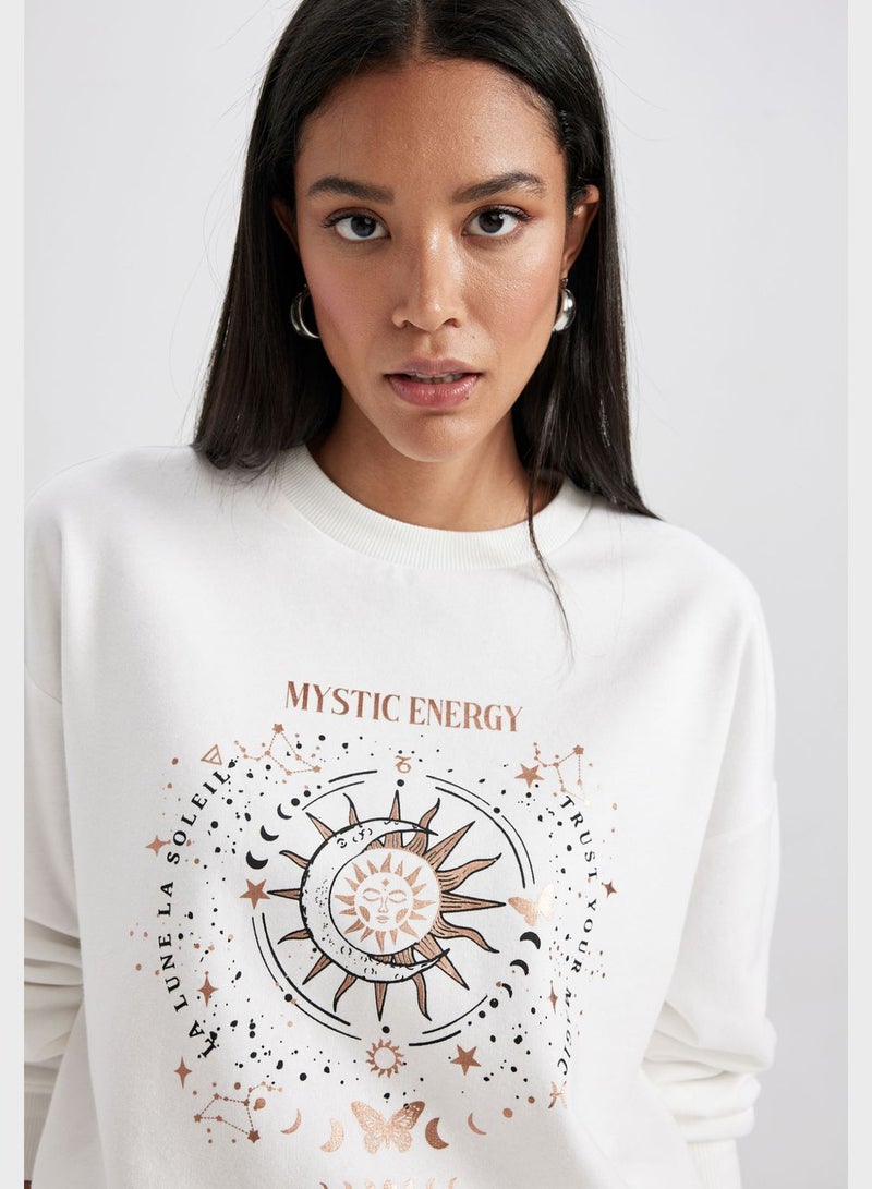 DeFacto Crew Neck Printed Sweatshirt  - Image 3