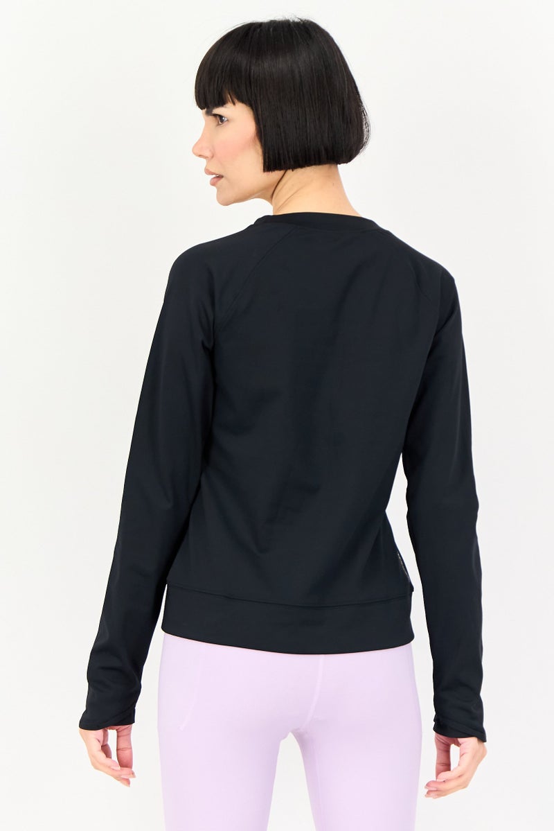 UNDER ARMOUR بلوزة تدريبية طويلة الأكمام للنساء، سوداء - Image 4