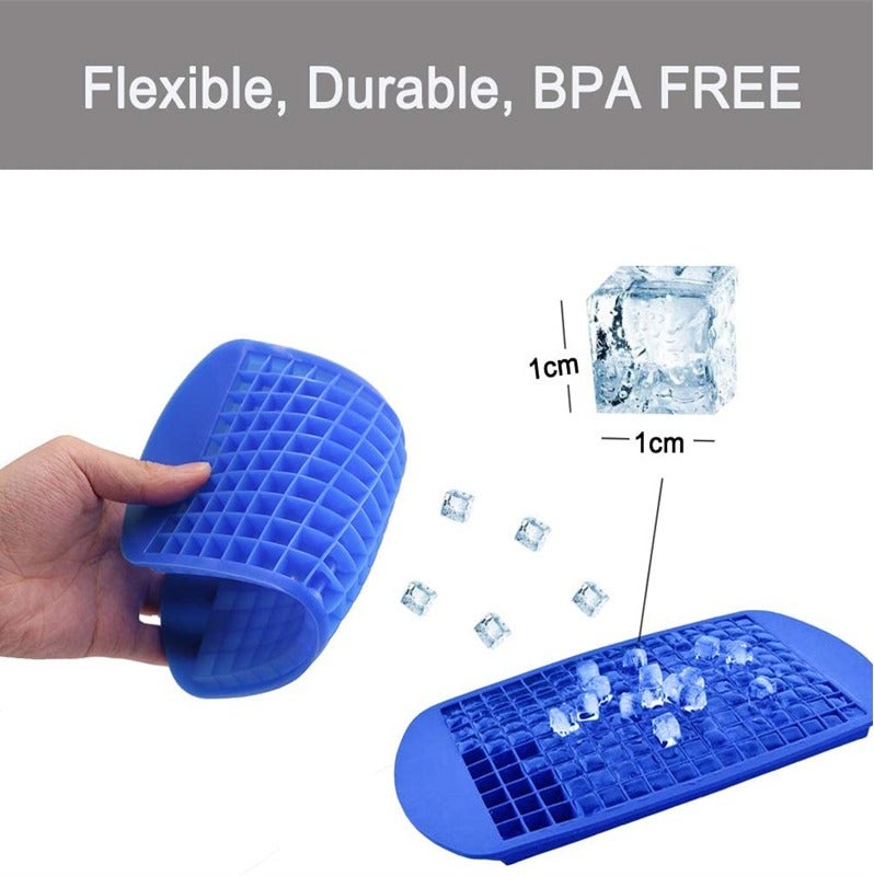Jomo Store Silicone Mini Ice Cube Tray with 160 Small Cubes – Flexible Ice Maker Mold for Quick Freezing, Ideal for Juices, Cocktails, Baby Food, Chocolate & Multi-Purpose Use - Image 4
