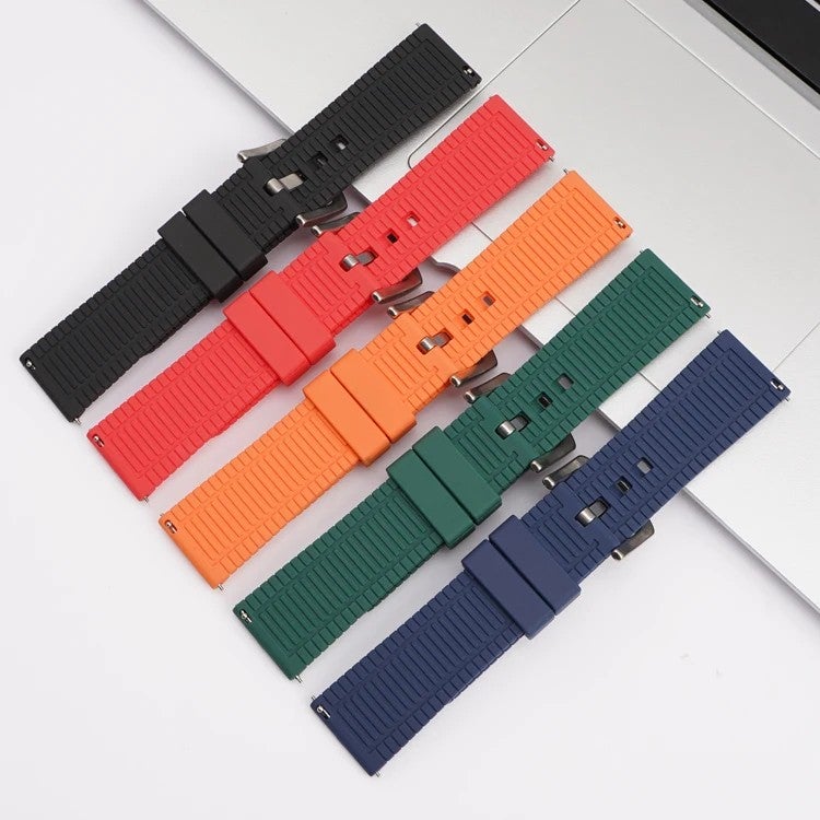 Bluejw LAIHE Silicone Watch Band for Samsung Gear S3 & More - 20mm 22mm 24mm Soft Rubber Sport Strap - Easy to Replace - Image 3