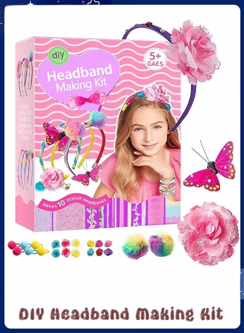 ColaBear Headband Making Kit, DIY Headband Making Kit for Girls,Arts and Crafts for Kids Ages 5+,Girls Hair Accessories for Kids, Fashion Crafts Set for Girls - Image 1