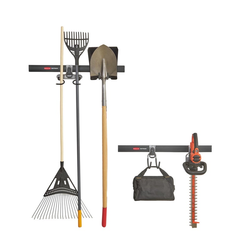 Rubbermaid FastTrack Garage Storage System Tool Hanging Kit Wall Mount Holder for Garden Lawn ToolsGarageHome Organization