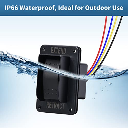 briidea Power Stabilizer Switch, Briidea RV Jack Switch Electric Jack Switch with Harness 12V Extend Retract for Stabilizer Jacks, Black - Image 4