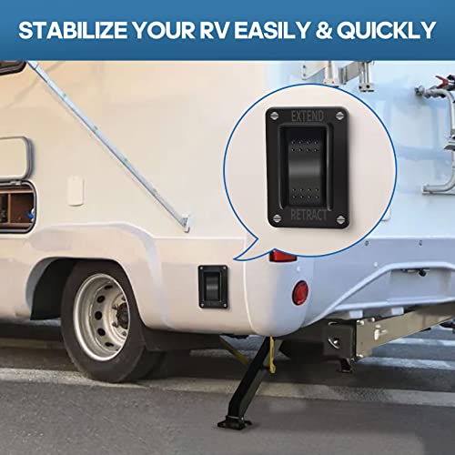 briidea Power Stabilizer Switch, Briidea RV Jack Switch Electric Jack Switch with Harness 12V Extend Retract for Stabilizer Jacks, Black - Image 2