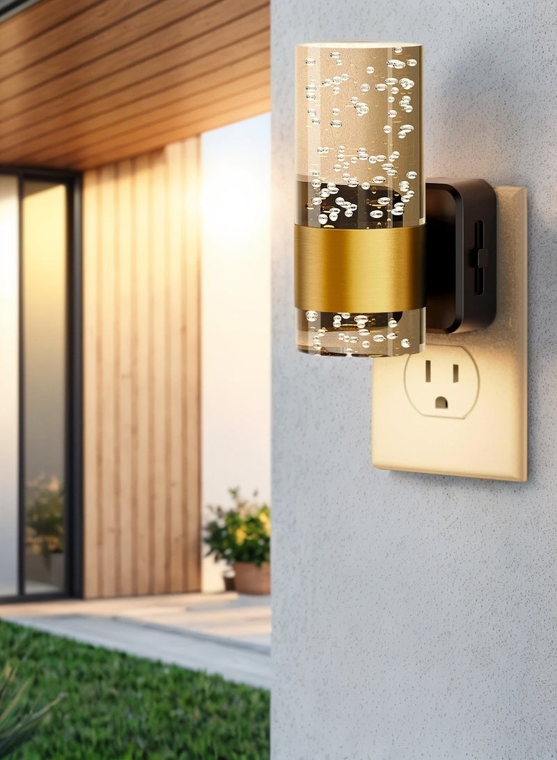 Night Light Plug in, 2 Pack LED Night Light, with Auto Sensor & 0-100LM Adjustable Brightness, 3000K Dimmable Kids Night Lights for Bathroom, Bedroom, Hallway Decor (UK Plug) - Image 2
