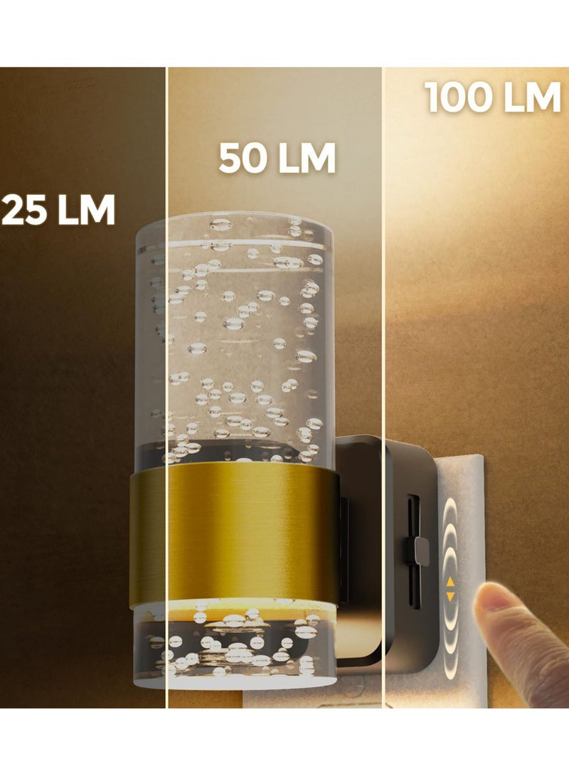 Night Light Plug in, 2 Pack LED Night Light, with Auto Sensor & 0-100LM Adjustable Brightness, 3000K Dimmable Kids Night Lights for Bathroom, Bedroom, Hallway Decor (UK Plug) - Image 3
