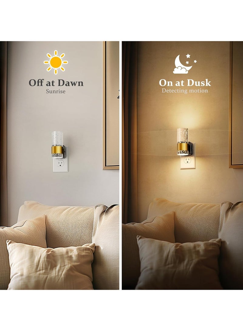 Night Light Plug in, 2 Pack LED Night Light, with Auto Sensor & 0-100LM Adjustable Brightness, 3000K Dimmable Kids Night Lights for Bathroom, Bedroom, Hallway Decor (UK Plug) - Image 4