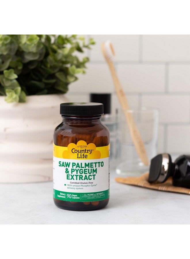 Country Life Saw Palmetto & Pygeum Extract - Prostate Health Supplement for Men's Health - Promotes Healthy Urinary Tract Function, 90 Capsules - Image 2