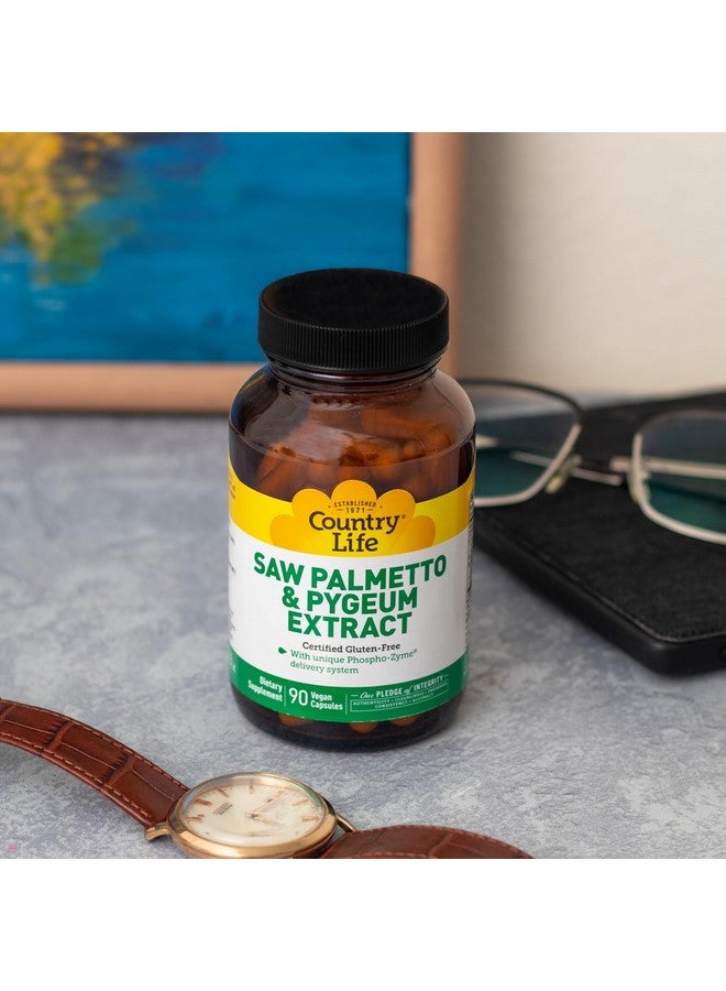 Country Life Saw Palmetto & Pygeum Extract - Prostate Health Supplement for Men's Health - Promotes Healthy Urinary Tract Function, 90 Capsules - Image 3