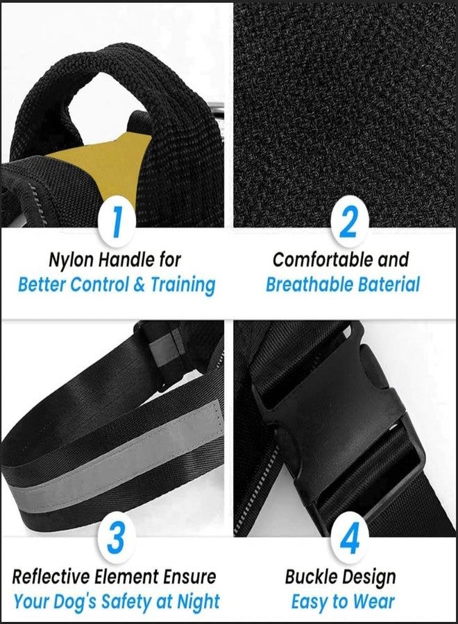 Berlin's PET ACCESSORIES Berlin's Police K9 Dog Harness with Leash, Dog Vest with Handle, Reflective Adjustable No-Pull Harness for Dogs Heavy Duty Nylon, for Training, Patrol, Hiking (Golden, Medium (13-20Kg)) - Image 5