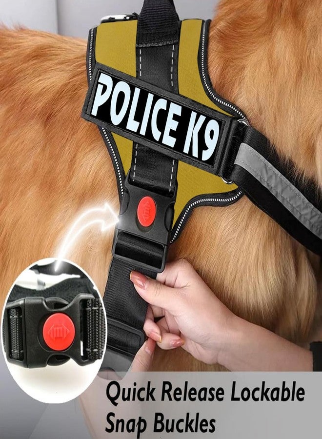 Berlin's PET ACCESSORIES Berlin's Police K9 Dog Harness with Leash, Dog Vest with Handle, Reflective Adjustable No-Pull Harness for Dogs Heavy Duty Nylon, for Training, Patrol, Hiking (Golden, Medium (13-20Kg)) - Image 3