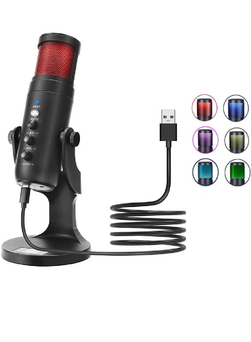 Jmary RGB USB Microphone Professional Condenser For PC Computer Laptop Phone Recording Singing Gaming Streaming - Image 2