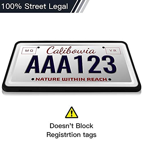 Intermerge License Plate Frame Holder - Universal American Auto Silicone License Plate Cover Rust-Proof,Rattle-Proof,Weather-Proof with 3 Drainage Holes Car Black License Plate Frame Black - Image 3