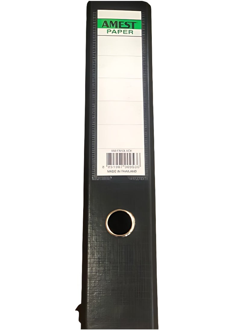Amest - 20 Piece A4 Box File Lever Arch File Suitable For A4 Documents 80mm Spine Spine Label Metal Finger Hole Black Cardboard - Image 1