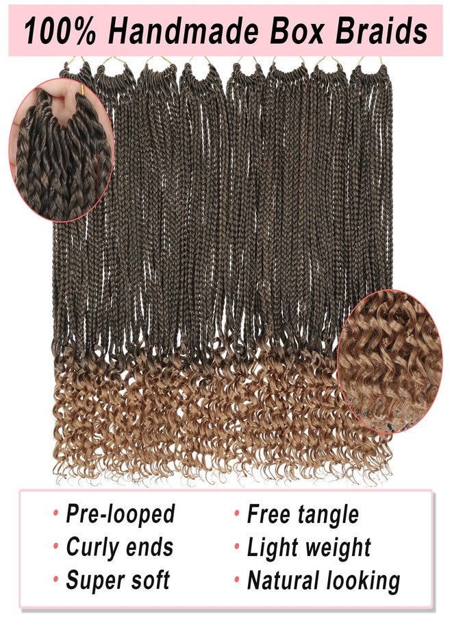 Xtrend 18 Inch Goddess Box Braids Crochet Hair 8 Packs Pre-looped Box Braids with Curly Ends Synthetic Bohemian Box Braiding Hair Extensions for Women (15Strands/pack T27#) - Image 4