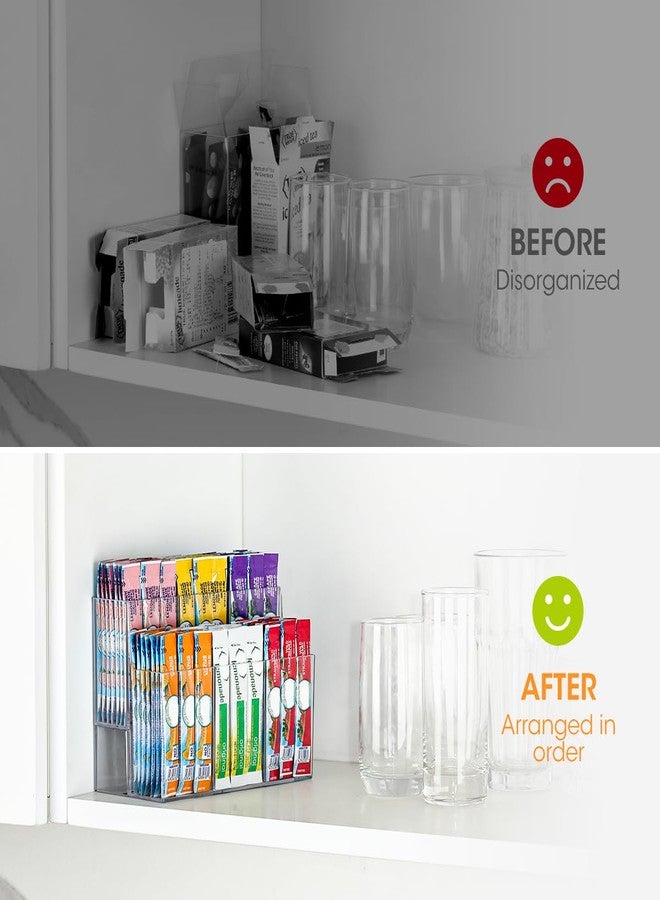 AIEVE Magnetic Drink Packet Organizer, 2-Tier Fridge Organizer Cabinet Door Holder, Acrylic Water Packet Holder for Kitchen Fridge Organizers and Storage (Magnetic & Adhesive) - Image 4