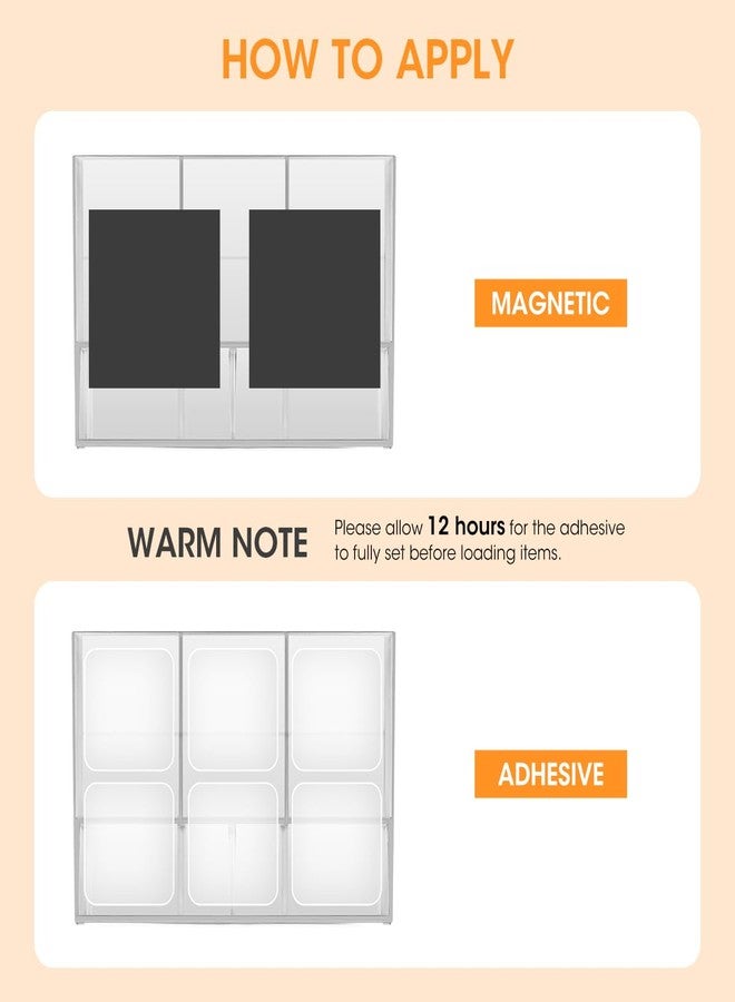 AIEVE Magnetic Drink Packet Organizer, 2-Tier Fridge Organizer Cabinet Door Holder, Acrylic Water Packet Holder for Kitchen Fridge Organizers and Storage (Magnetic & Adhesive) - Image 5