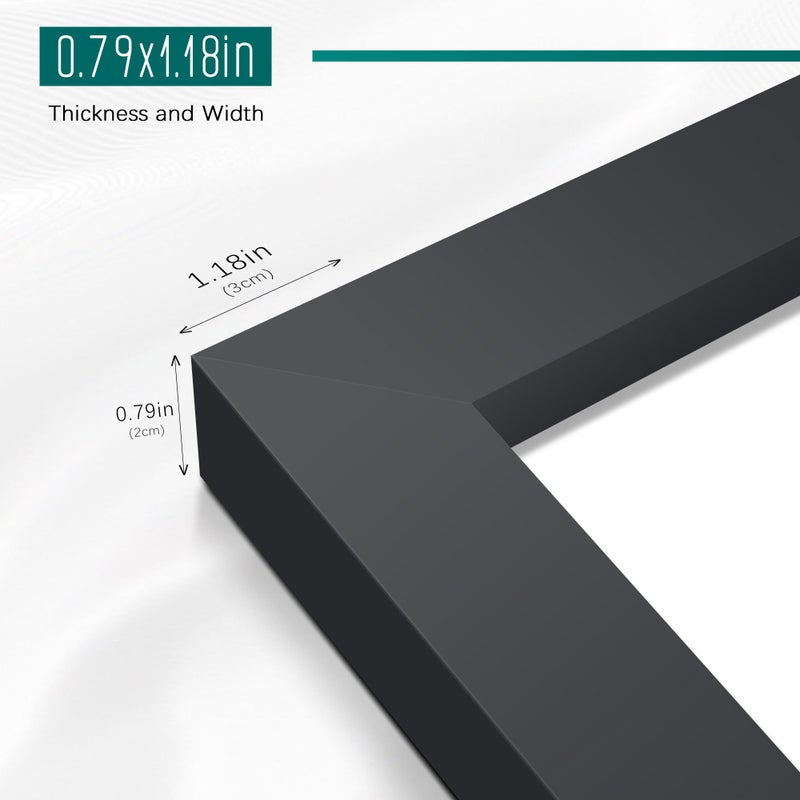 Picrit 24x24 Picture Frame 3 Pack, Black Poster Frame, Display Poster 20 x 20 with Mat or 24 x 24 without Mat for Horizontal or Vertical Wall Mounting - Image 4