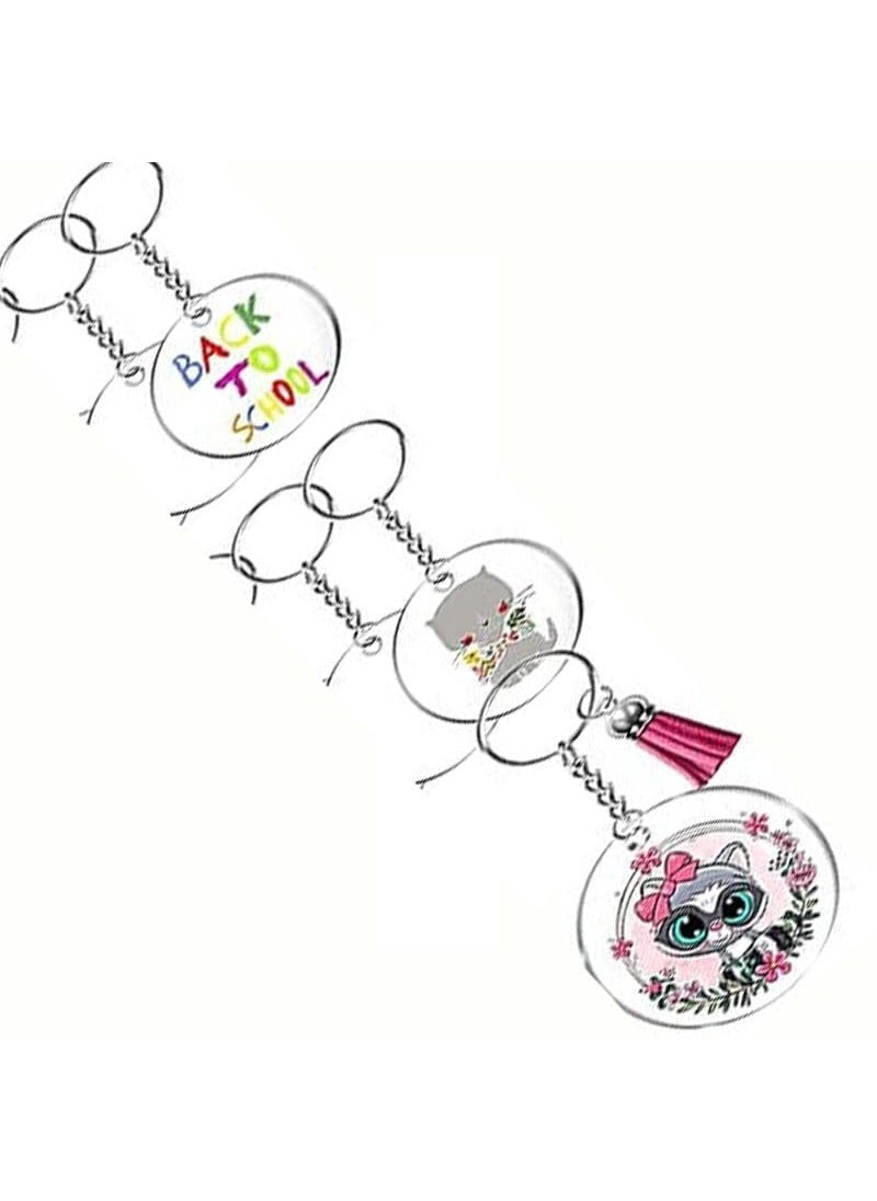 DIY Crafts - DIY Crafts 4 Pcs, Gold, 4 Pcs Only, Key Ring Acrylic Blanks Keychain Tassels Set Round Clear Arylic Keychain Blanks Key Rings with Chain Jump Rings and Colorful Keychain Tass (4 Pcs, Gold) - Image 1
