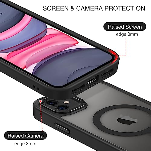 BENTOBEN for iPhone 11 Phone Case, Phone case for iPhone 11 Magnetic Case [Compatible with Mag Safe] Translucent Matte Slim Shockproof Anti-Fingerprint Protective Cover for iPhone 11 6.1’’ Black - Image 3