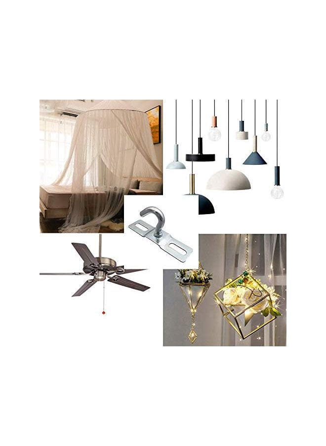 PROMASS - promass [3 Pack Ceiling Hook 68mm Ceiling Light Base Plate Chandelier Hook Screws Mount Heavy Duty Iron Galvanized Pendant Fitting for European Lamps Ceiling Fans Flower Basket Decoration Holder - Image 1
