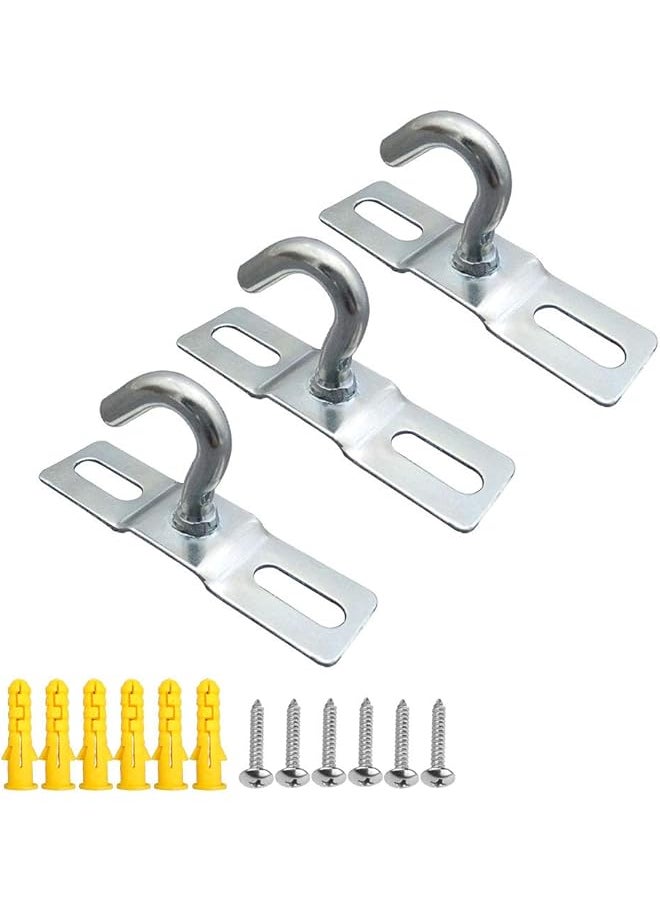 PROMASS - promass [3 Pack Ceiling Hook 68mm Ceiling Light Base Plate Chandelier Hook Screws Mount Heavy Duty Iron Galvanized Pendant Fitting for European Lamps Ceiling Fans Flower Basket Decoration Holder - Image 1