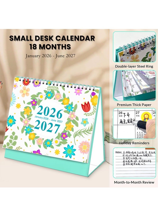 Desktop Calendar, Mini Desk Calendar Aesthetic Desktop Calendars, Standing Desk Calendar, Flip Desktop Calendar,Beautiful Small Desktop Calendar for ome School Office(Jan. 2026 - Jun. 2027) - Image 2