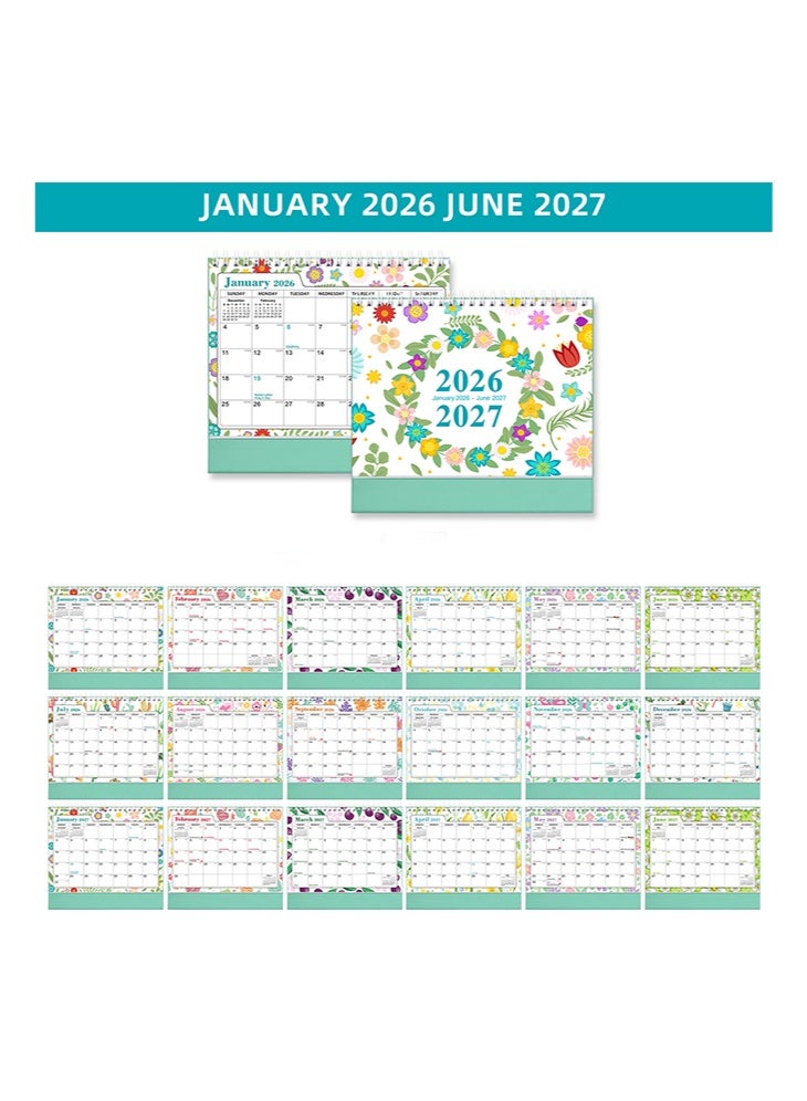 Desktop Calendar, Mini Desk Calendar Aesthetic Desktop Calendars, Standing Desk Calendar, Flip Desktop Calendar,Beautiful Small Desktop Calendar for ome School Office(Jan. 2026 - Jun. 2027) - Image 3