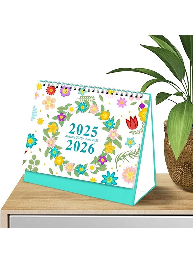 Generic Desktop Calendar, Mini Desk Calendar Aesthetic Desktop Calendars, Standing Desk Calendar, Flip Desktop Calendar,Beautiful Small Desktop Calendar for ome School Office(Jan. 2025 - Jun. 2026)  - Image 2