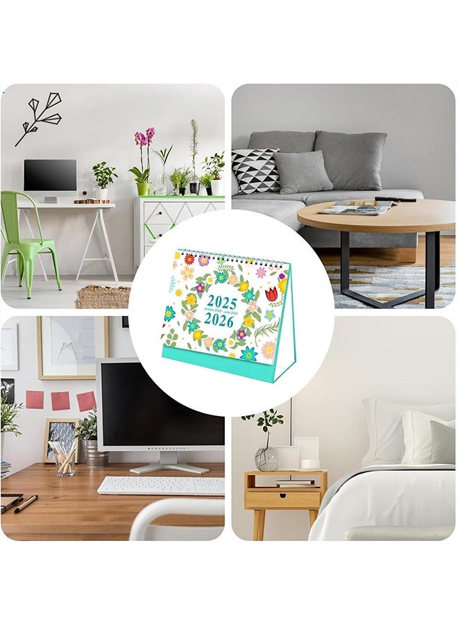 Generic Desktop Calendar, Mini Desk Calendar Aesthetic Desktop Calendars, Standing Desk Calendar, Flip Desktop Calendar,Beautiful Small Desktop Calendar for ome School Office(Jan. 2025 - Jun. 2026)  - Image 5