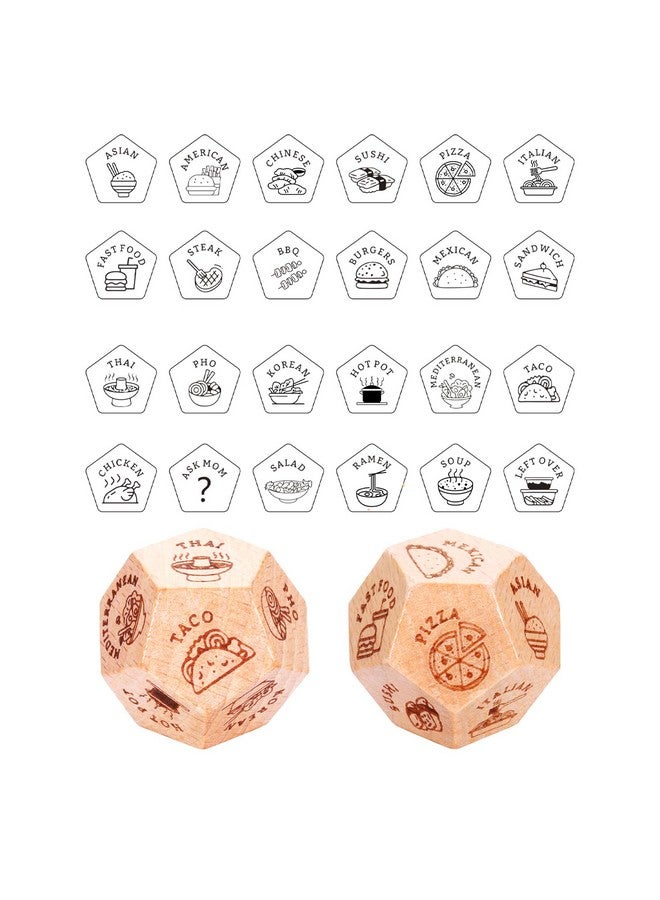 VANLOVEMAC Anniversary Date Night Dice for Women Men Food Dice Exchange Dice Valentines Day Gifts for Him Her Couple Gifts Food Decider Christmas Birthday Gifts for Wife Husband - Image 2