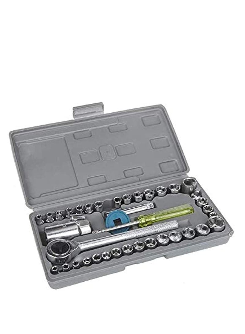 Plan A Wrench Tool Set 40 Pieces Screwdriver Set, Multi-Colour, 40 Pieces Socket Set - Image 1