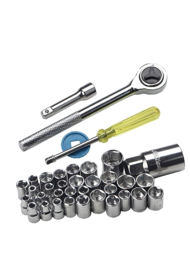 Plan A Wrench Tool Set 40 Pieces Screwdriver Set, Multi-Colour, 40 Pieces Socket Set - Image 3