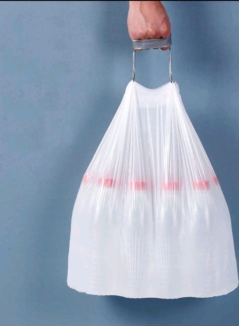 Durable and Stain Resistant Drawstring Trash Bags (15 Pcs) with Extra Thickness Kitchen Garbage Bags Strong & Leak Proof White Trash Bags No Perforation - Image 2