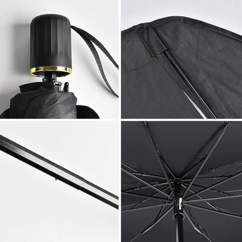 WHIPONE Fabric Car Sunshade Windshield Umbrella Sunshade Compatible for Hyundai Creta Car Front Window Sun Protection Foldable Sun Shade Full Cover Windshield for Most Vehicles, Black, 1 Piece - Image 4