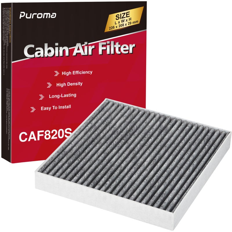 Puroma Cabin Air Filter with Activated Carbon, Replacement for CF12820, Compatible with Hyundai Elantra, Ioniq, Santa Cruz, Santa Fe, Sonata, Tucson, KIA K5, Niro, Sorento, Sportage, Genesis GV60 - Image 1