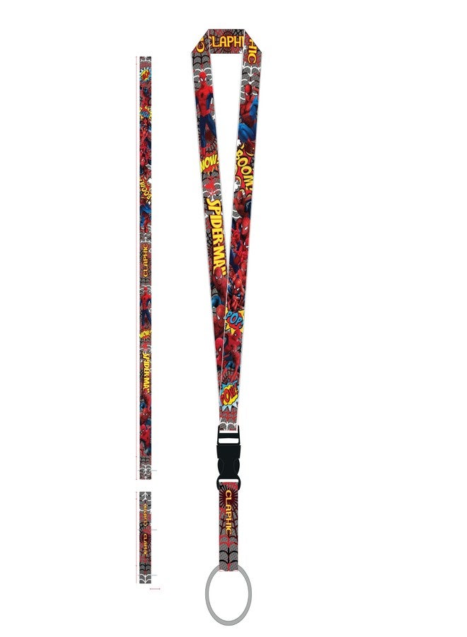 CLAPHIC WebHero Spider Edition Long Lanyard Keychain for Bike & Car Keys | 25mm Wide Heavy-Duty Fabric Strap | Quick Release Buckle | Unisex Key Holder - Image 2