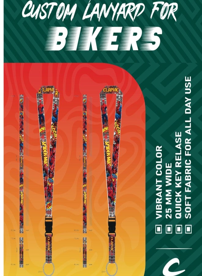 CLAPHIC WebHero Spider Edition Long Lanyard Keychain for Bike & Car Keys | 25mm Wide Heavy-Duty Fabric Strap | Quick Release Buckle | Unisex Key Holder - Image 3