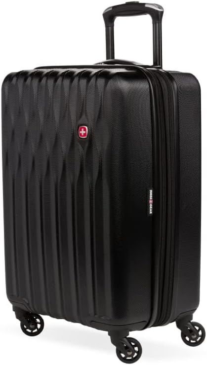 SwissGear 8018 Hardside Expandable Luggage with Spinner Wheels Black CarryOn 20Inch - Image 1