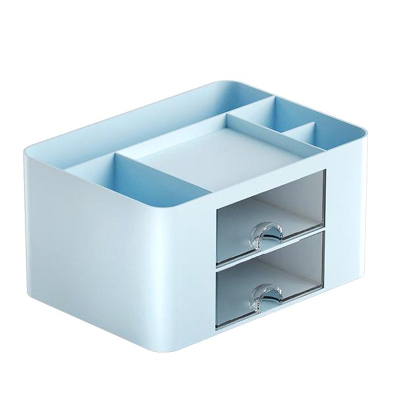 Multifunctional Desk Organizer With 2 Sliding Drawers 5 Compartments Large Capacity Pen Storage Container - Image 2