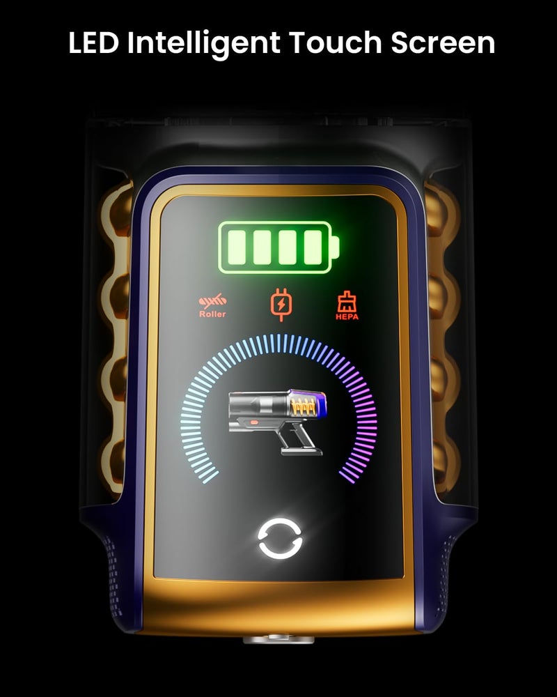 FoxNoble مكنسة كهربائية لاسلكية، 55KPa 650W 65 دقيقة مكنسات كهربائية للمنزل، مكنسة عمودية مع شاشة LED فرشاة مضادة للتشابك وتصميم قائم ذاتيًا، مكنسة كهربائية للأرضيات الخشبية، السجاد، شعر الحيوانات الأليفة، السيارة - Image 5