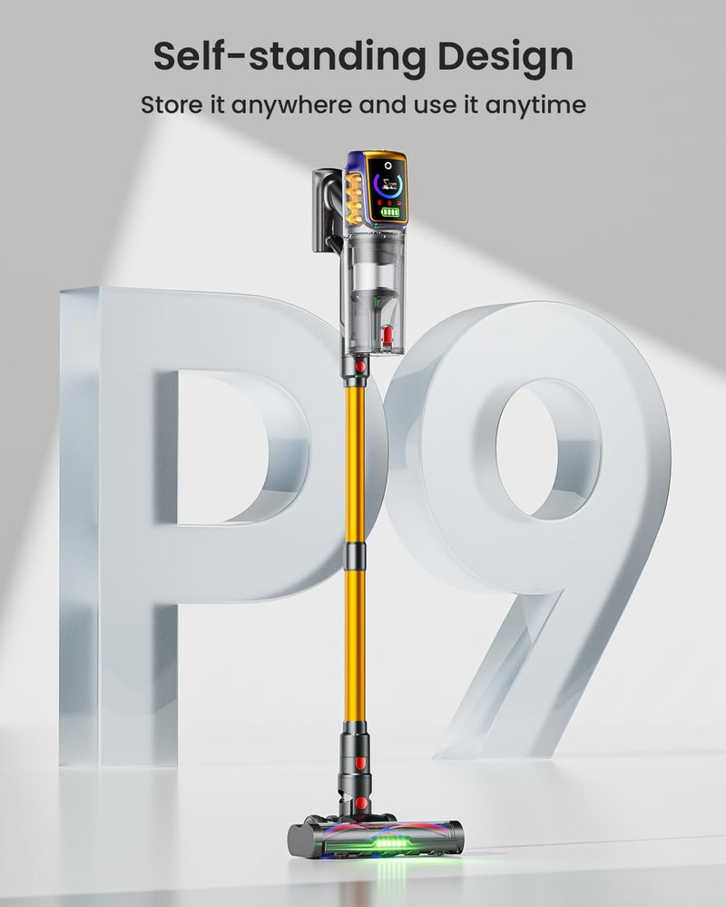 FoxNoble مكنسة كهربائية لاسلكية، 55KPa 650W 65 دقيقة مكنسات كهربائية للمنزل، مكنسة عمودية مع شاشة LED فرشاة مضادة للتشابك وتصميم قائم ذاتيًا، مكنسة كهربائية للأرضيات الخشبية، السجاد، شعر الحيوانات الأليفة، السيارة - Image 4
