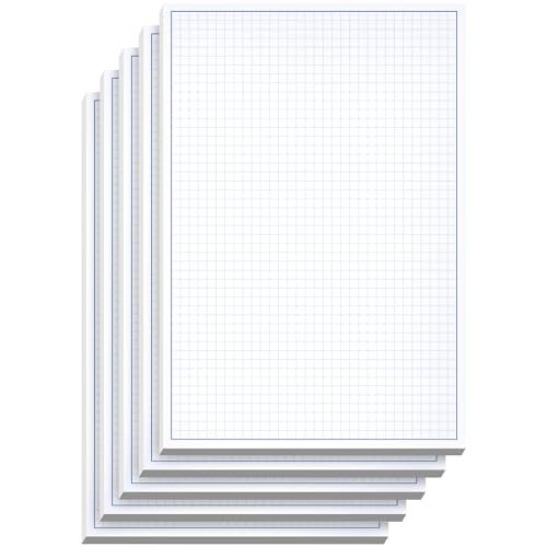 Graph Paper Pad for Blueprint Drawings Drafting Engineering Drawing and Planning Graph Paper 85x14 Blueprint Quadrille Grid Paper Pads with Blue Lines High Brightness 50 Sheets 5Pack