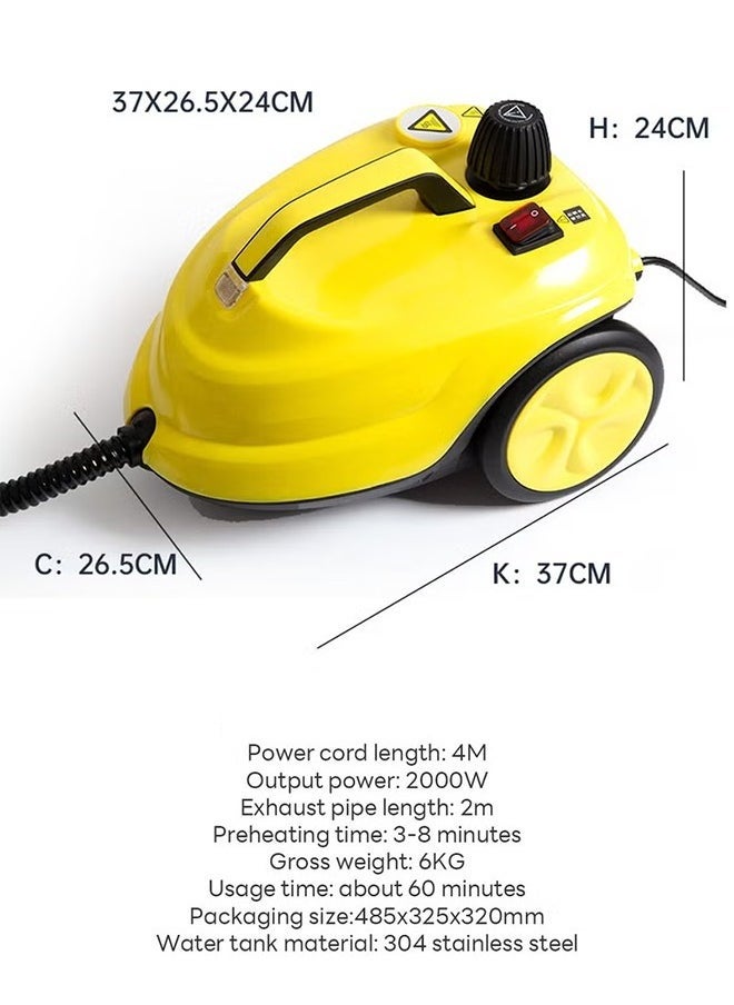 Steam Cleaner, 2000W Steam Mop, 5 Bar Steam Pressure, 2 Liter Tank Capacity, High Temperature Kills 99.99% of Viruses & Bacteria