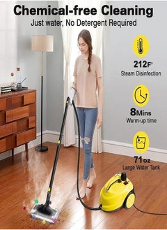 EzzySo Steam Cleaner, 2000W Steam Mop, 5 Bar Steam Pressure, 2 Liter Tank Capacity, High Temperature Kills 99.99% of Viruses & Bacteria  - Image 2