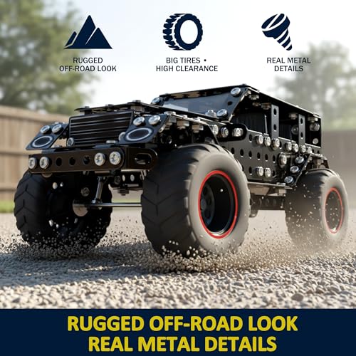 ROHSCE 496 Pcs Metal Building Toys for Boys Girls 812 Years Old OffRoad Vehicle Model Truck Kits STEM Engineering Construction Set Monster Car Educational Gift for Kids Ages 8 9 10 - Image 5