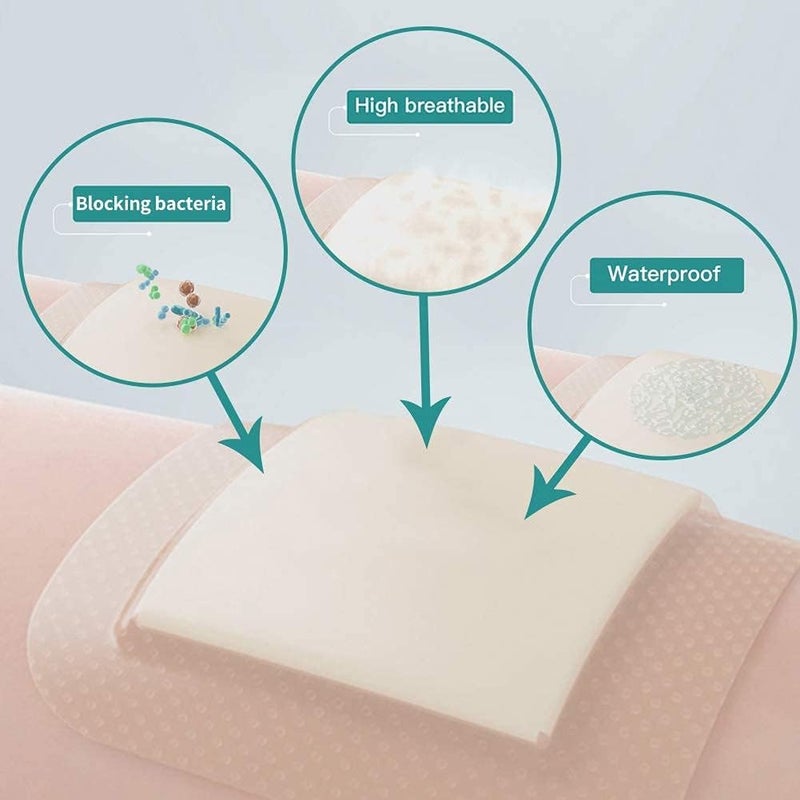 Dimora Sacrum Silicone Foam Dressing with Border Adhesive  Hydrocolloid Dressing 4 x 4 Sterile SelfAdhesive Patches - Image 3