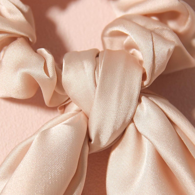 LFOUVRE Hair Scarf Scrunchies for Women, Scarf Scrunchies, 2pcs Knotted Scarf Hair Ties for Girls,Silky Satin Hair Scarf Headband, Elastic Hair Bands Ribbon Scrunchy, Ponytail Holder Hair Accessories - Image 5