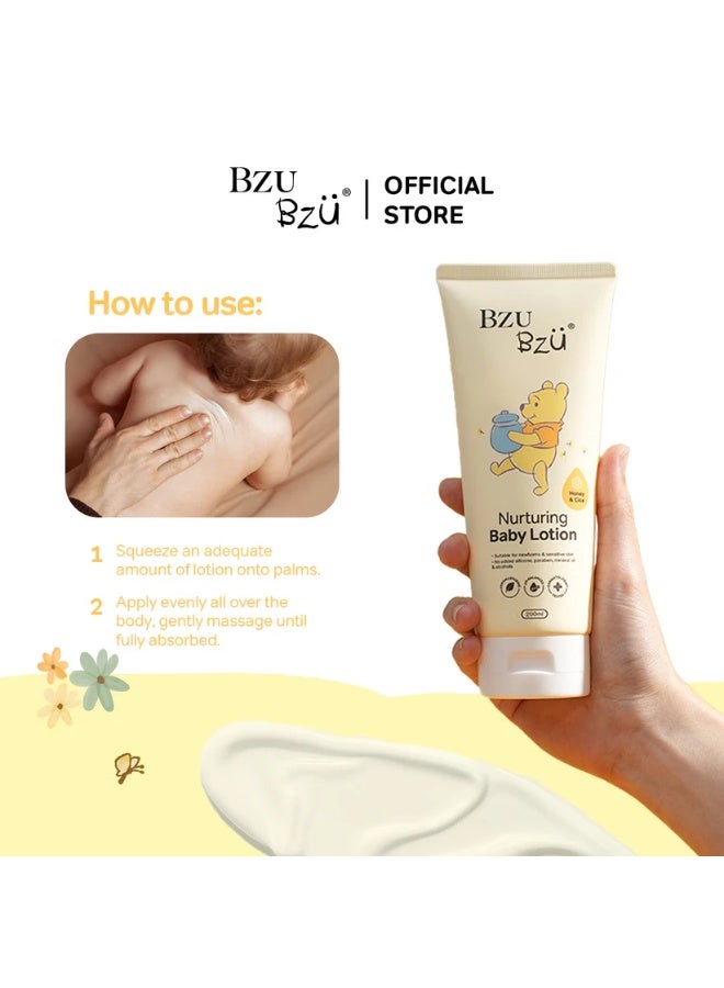 BZU BZÜ BZU BZU Nurturing Baby Lotion 200ml | 24H Long-Lasting Moisturising Baby Lotion for Newborns & Sensitive Skin | With Manuka Honey Extract, Cica Extract & Shea Butter | Hypoallergenic Baby Skincare | Dermatologist Tested - Image 4